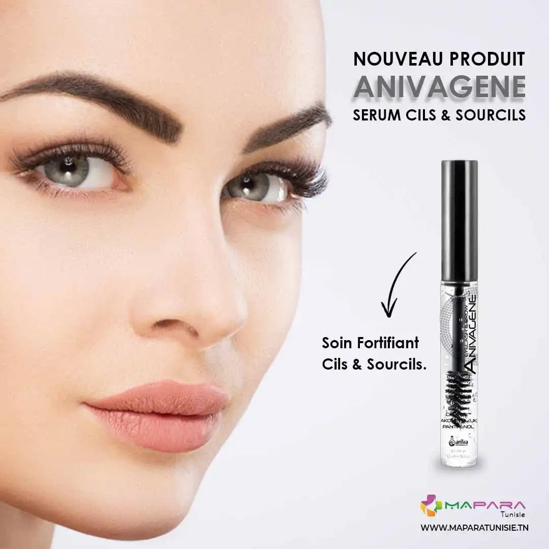Celvess Cosmetic ANIVAGENE eyelash and eyebrow serum bottle, 10ml, designed to enhance and strengthen eyebrows and lashes.