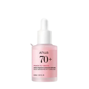 ANUA Peach 70 Niacin Serum in a 30ml bottle by Celvess Cosmetic, featuring a dropper for skincare treatment.