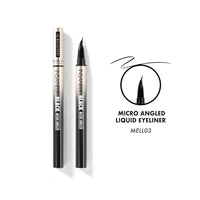 Absolute New York Insanely Black micro angled tip eyeliner showing precise application on the eyelid with sleek black finish.