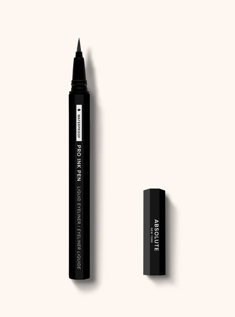 Absolute New York PRO INK Pen liquid eyeliner in jet black, featuring a sleek pen design for precise eye makeup application.