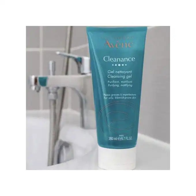 Avene Cleanance Gel Nettoyant 200ml, gentle body and face cleanser with foamy texture from Celvess Cosmetic.