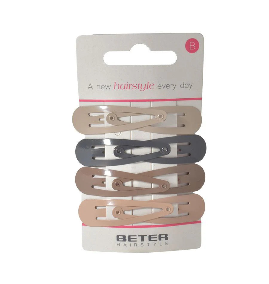 Set of eight BETER hair barrettes by Celvess Cosmetic, 5cm size, styled for secure hair hold and decorative use.