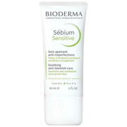 BIODERMA Sébium Sensitive anti-imperfections soothing treatment in 30ml bottle, designed for sensitive skin.