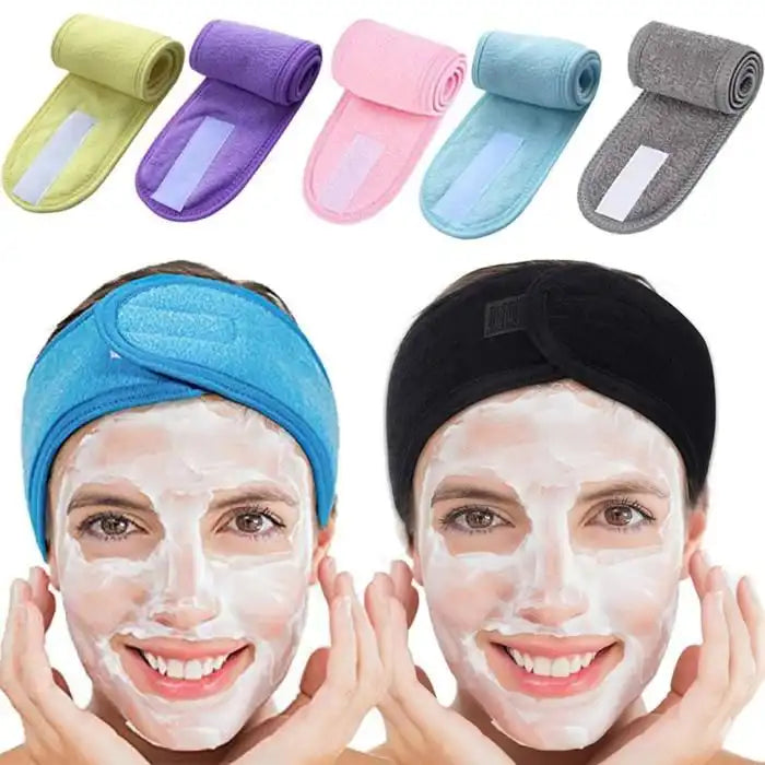 Adjustable makeup turban bandeau by Celvess Cosmetic, featuring a soft fabric headband for hair and makeup styling.