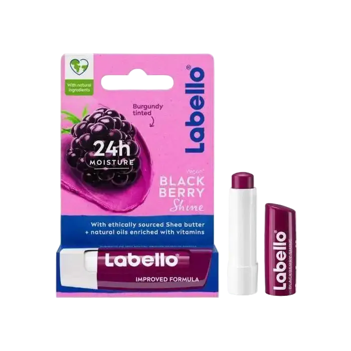 Celvess Cosmetic Blackberry Shine lip balm with long-lasting hydration and blackberry fragrance, in a 4.8g container.