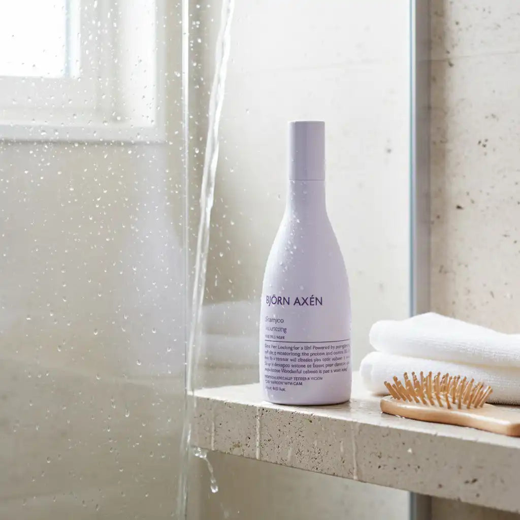 Bjorn Axen volumizing shampoo in 250ml bottle, anti-hair fall and thickening hair care by Celvess Cosmetic.