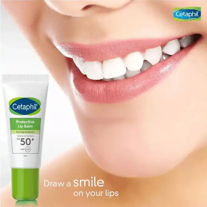 CETAPHIL lip balm with SPF50+ in 8ml tube, nourishing lip care for hydration and sun protection by Celvess Cosmetic