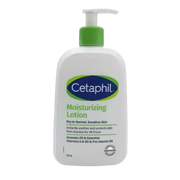 CETAPHIL hydrating lotion in a 473ml bottle, part of Celvess Cosmetic's skin care oils collection, showing the product bottle.