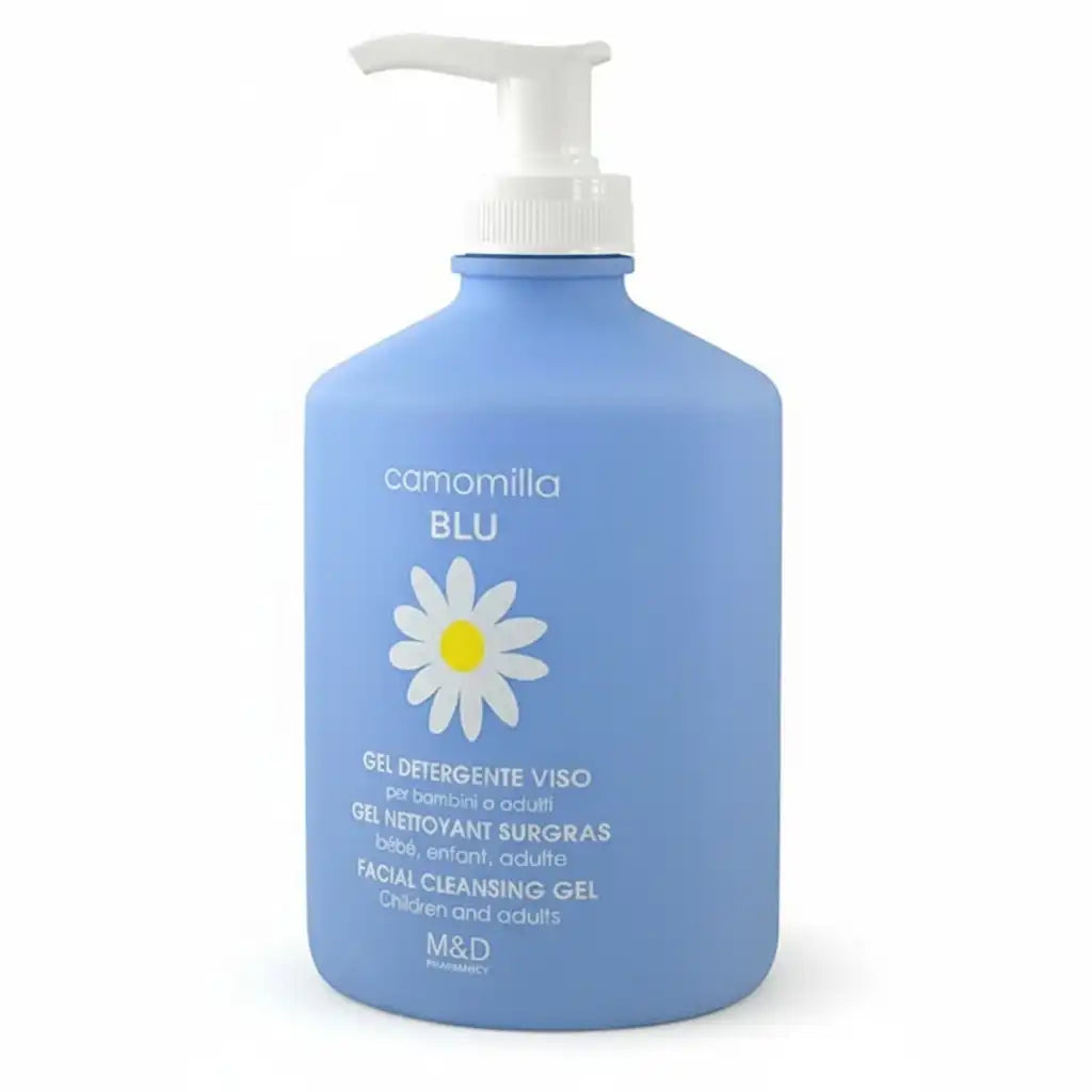Celvess Cosmetic Camomilla Blu gel nettoyant surgras visage and body, 500ml, with chamomile extract and gentle cleansing formula.