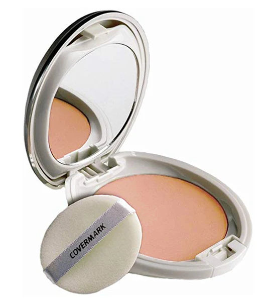 Covermark luminous compact powder by Celvess Cosmetic, 10g, with a sleek compact case and soft, radiant finish.
