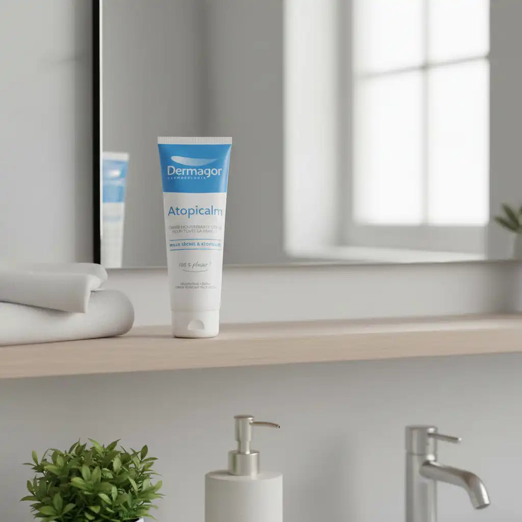 Celvess Cosmetic DERMAGOR Atopicalm nourishing body cream in 250ml tube, designed for sensitive skin and hydration.