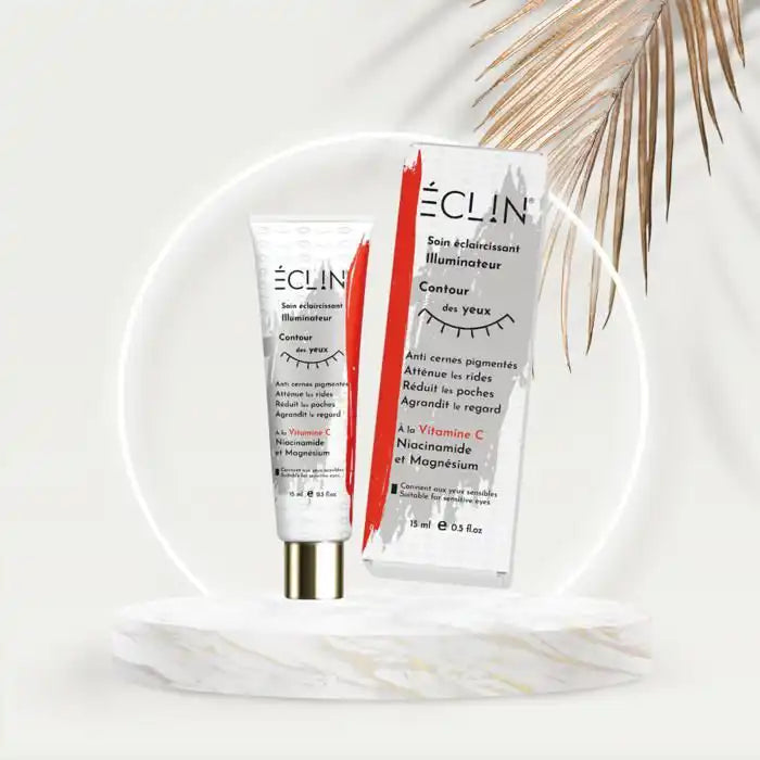 Celvess Cosmetic ÉCLIN eye contour cream with brightening and illuminating properties in a 15ml jar.