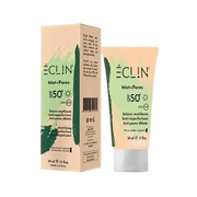 Celvess Cosmetic ÉCLIN matte facial sunscreen with SPF 50+ showing the 50ml tube with a minimalist design and product label.