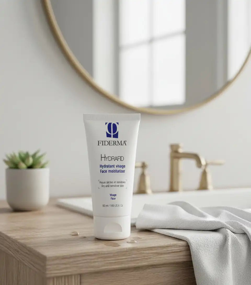 FIDERMA Hydrafid facial moisturizing cream by Celvess Cosmetic in a 50ml jar, smooth texture, suitable for daily skin hydration.