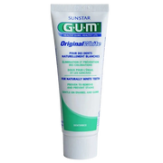 Celvess Cosmetic GUM Original White Dentifrice in a 75ml tube, featuring a clean, white toothpaste design for brightening teeth.