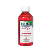 GUM Paroex mouthwash bottle from Celvess Cosmetic, showing the label and cap, designed for oral health and hygiene.