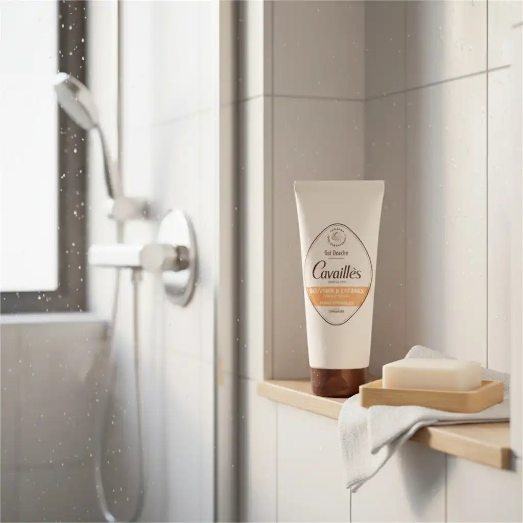 Celvess Cosmetic CAVAILLÈS gel douche souvenir d’enfance, hypoallergénique, 200ml, doux nettoyant pour peau sensible.