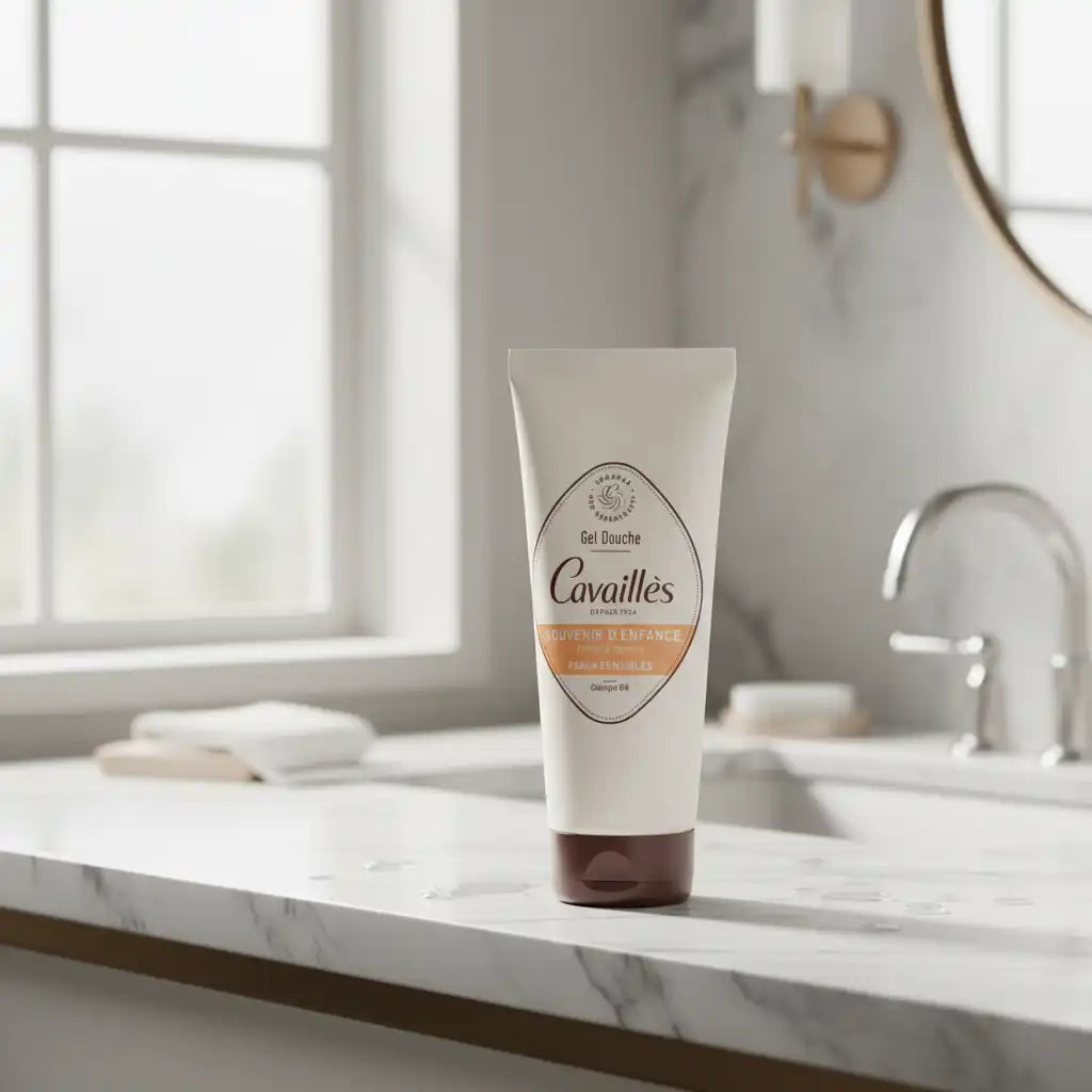 Celvess Cosmetic CAVAILLÈS gel douche Souvenir d'enfance, hypoallergénique, 200ml, pour peau sensible, nettoyant pour le corps