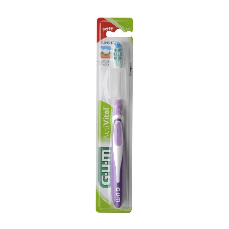 Celvess Cosmetic GUM Activital toothbrush with ergonomic handle and soft bristles for effective dental cleaning.