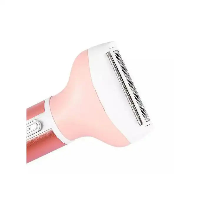 Kemei KM-6637 4-in-1 multifunction epilator and shaver with various attachments for hair removal and grooming.