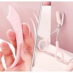 Stainless steel eyebrow trimmer and tweezer kit from Celvess Cosmetic, featuring precise grooming tools for eyebrows.