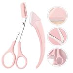 Stainless steel eyebrow trimmer kit with precision tweezers from Celvess Cosmetic, ideal for shaping and grooming eyebrows.