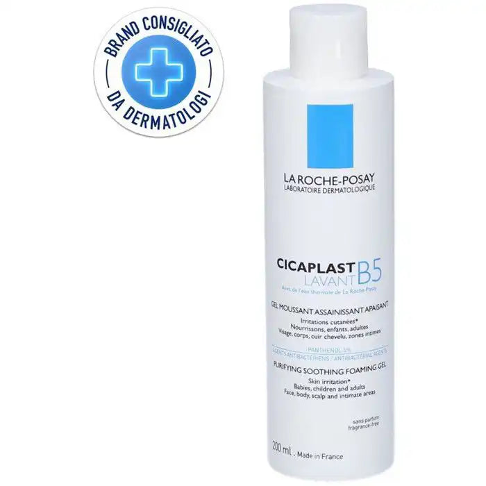 LA ROCHE-POSAY Cicaplast Gel Lavant B5+ body cleanser and shower gel in a 200ml bottle, gentle skincare for sensitive skin.