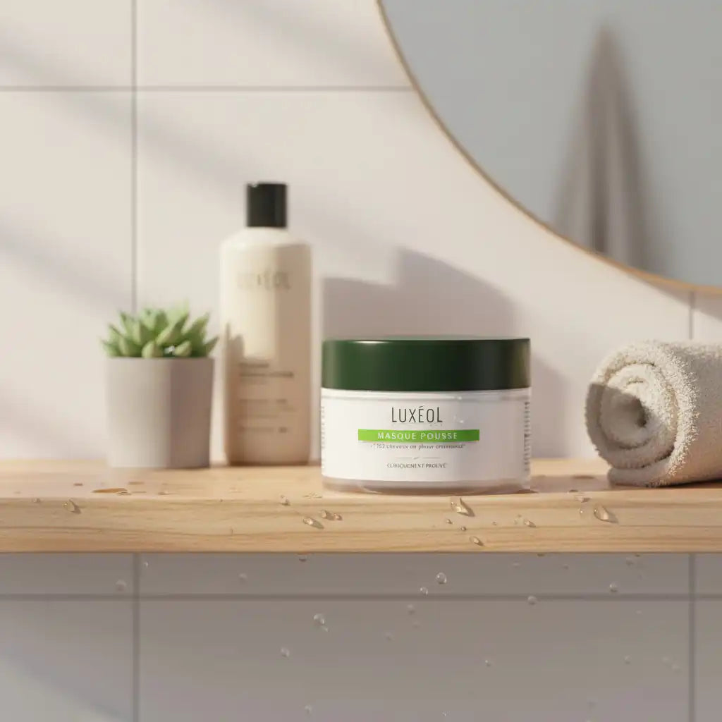 Luxéol Pousse Masque Croissance pour cheveux, 200ml, designed to promote hair growth with natural ingredients.
