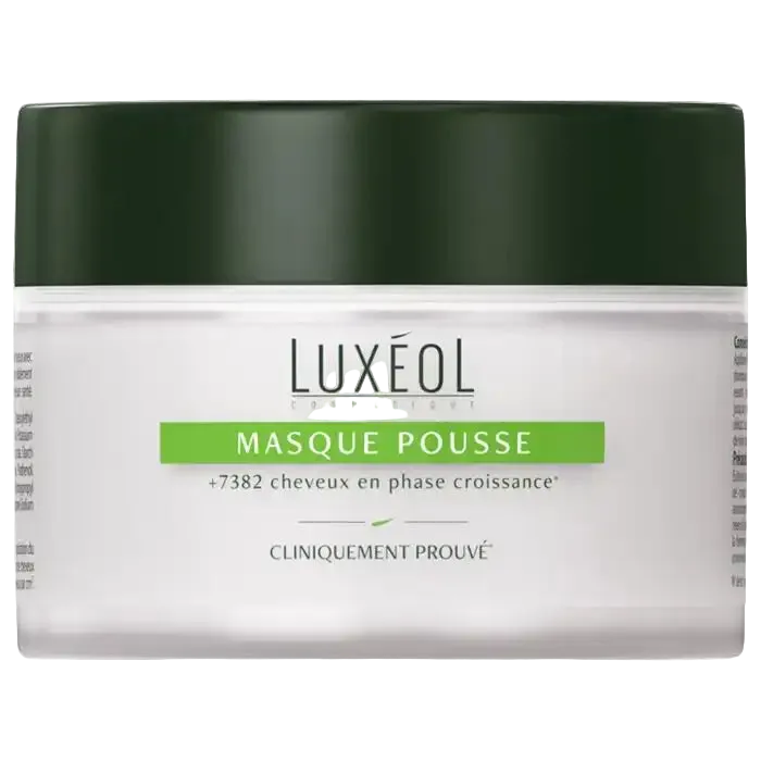 Luxéol growth hair mask by Celvess Cosmetic in a 200ml bottle, designed to promote hair growth and strengthen hair.