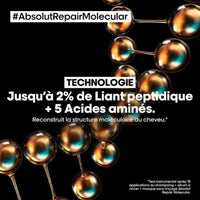L'Oréal Professionnel Absolut Repair Molecular hair serum in a 250ml bottle, designed to repair and strengthen damaged hair.