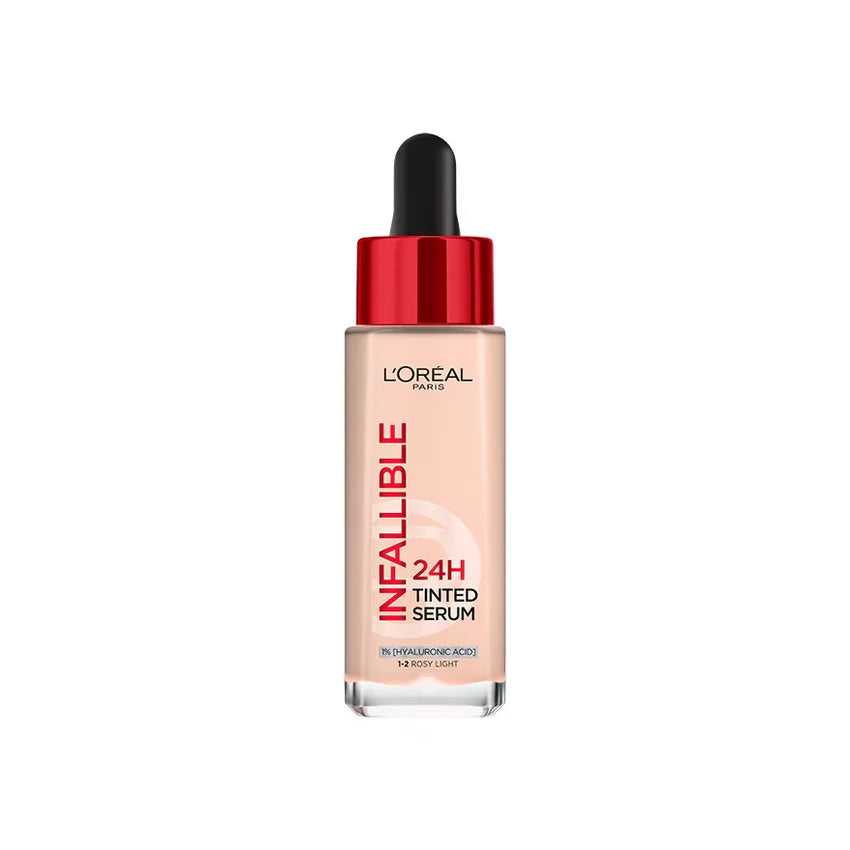 L’Oréal Paris Infaillible Fond de Teint Sérum Teinte foundation in shade 4, liquid makeup with a smooth serum texture.