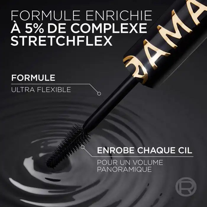 L’Oréal Paris Panorama Mascara Volume Millions de Cils All Night Black in 9.9ml tube, with a curved mascara brush for voluminous lashes