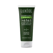 Celvess Cosmetic Luxeol extra-gentle shampooing for hair, 200ml bottle with white and purple packaging.