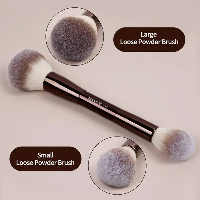 Set of 10 Celvess Cosmetic MAANGE makeup brushes, including various brush types for foundation, eyeshadow, and blending.