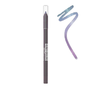 Maybelline New York Tattoo Liner Gel Pencil Eyeliner in black, with a close-up of the pencil tip on a white background.
