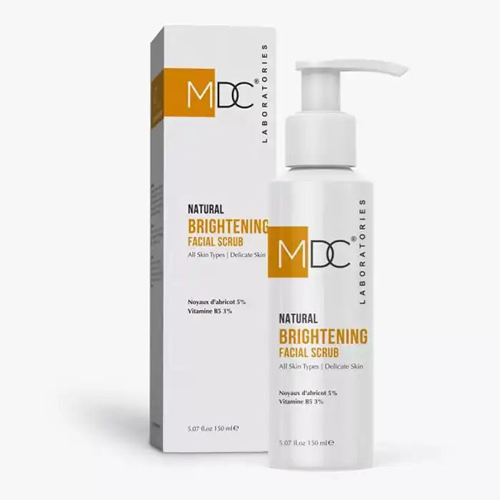 Celvess Cosmetic MDC Natural Brightening Face Gommage with exfoliating texture in a 150ml jar.