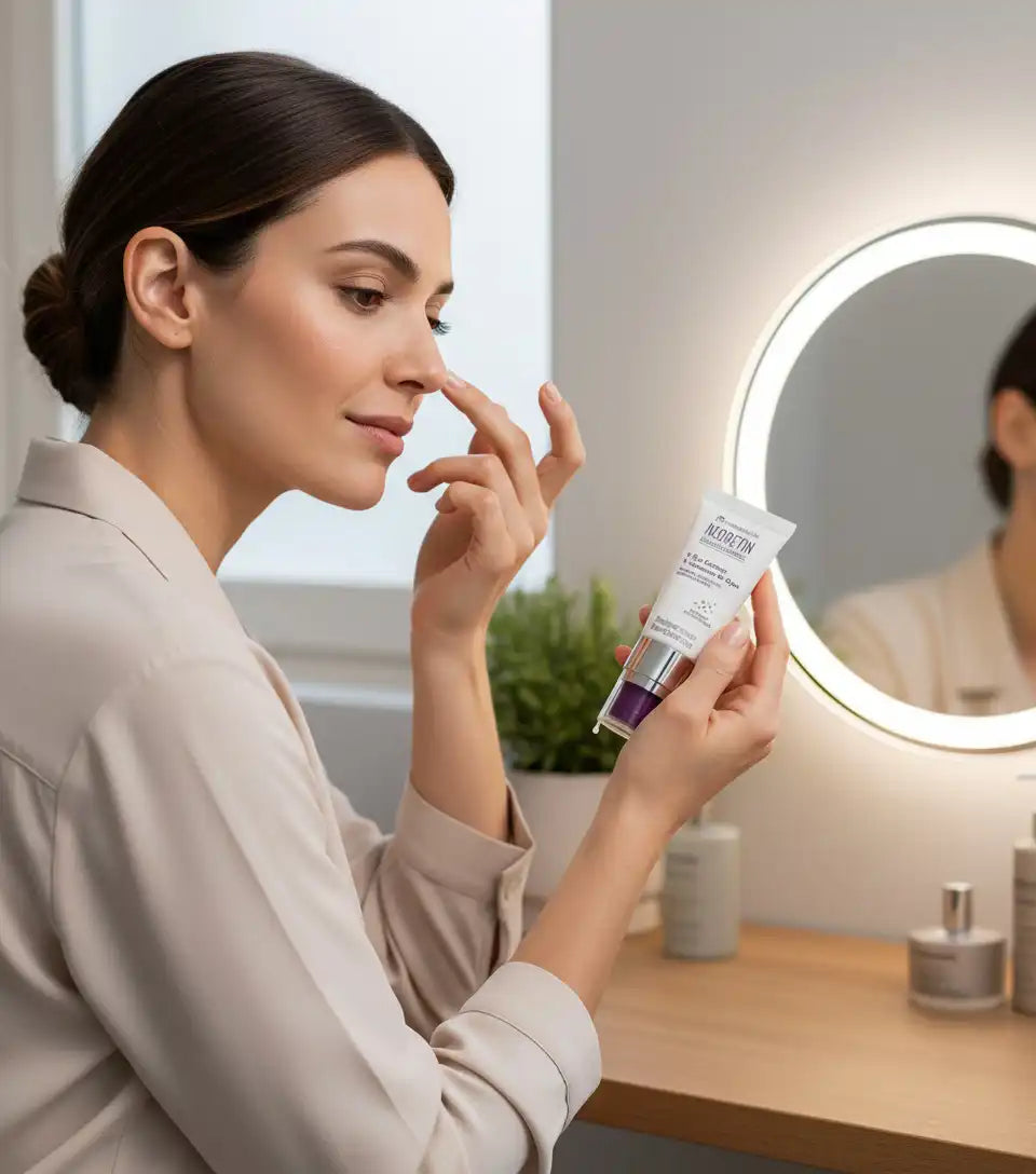 Celvess Cosmetic NEORETIN Discrom Control K eye care product in 15ml bottle, designed to correct dark spots around the eyes.