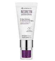 Celvess Cosmetic NEORETIN Discrom Control K eye serum with 15ml bottle for correcting dark spots and contouring the eye area.