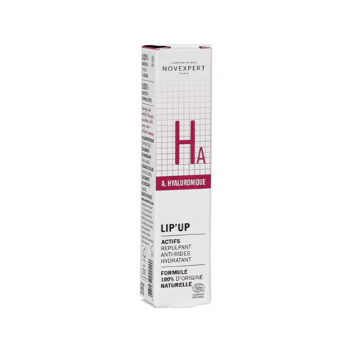 NOVEXPERT hyaluronic acid lip treatment in 8ml jar, volumizing, plumping, smoothing, and hydrating lip care by Celvess Cosmetic
