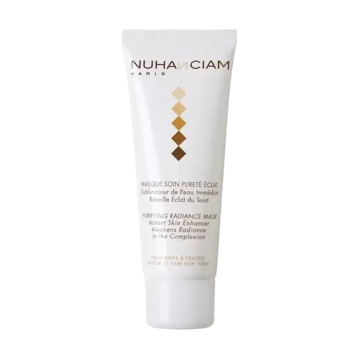 Celvess Cosmetic NUHANCIAM pureté éclat mask in a 75ml jar, showcasing a smooth, brightening skincare treatment.