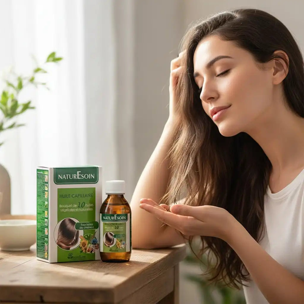 NATURESOIN hair oil with bouquet of 10 natural vegetable oils in 125ml bottle, by Celvess Cosmetic.
