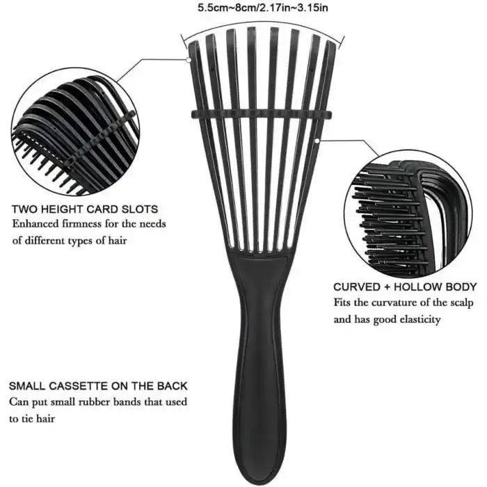 Celvess Cosmetic detangling comb and brush for natural and curly hair, featuring wide teeth for gentle brushing and easy detangling.