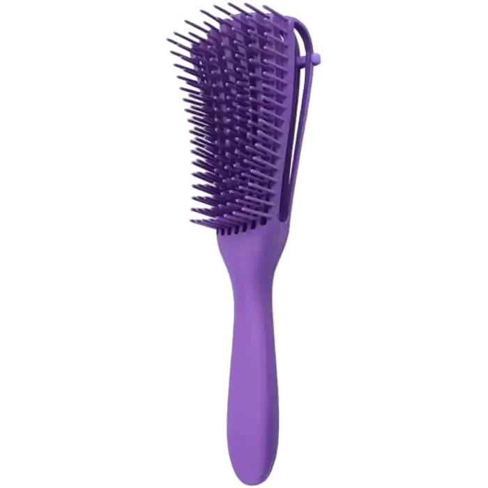 Celvess Cosmetic demelante comb and brush for natural and curly hair, showing the textured wooden tools on a white background.
