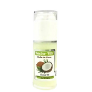 Celvess Cosmetic Racine-Vita coconut hair oil in a 40ml bottle, showcasing the transparent container and coconut oil inside.