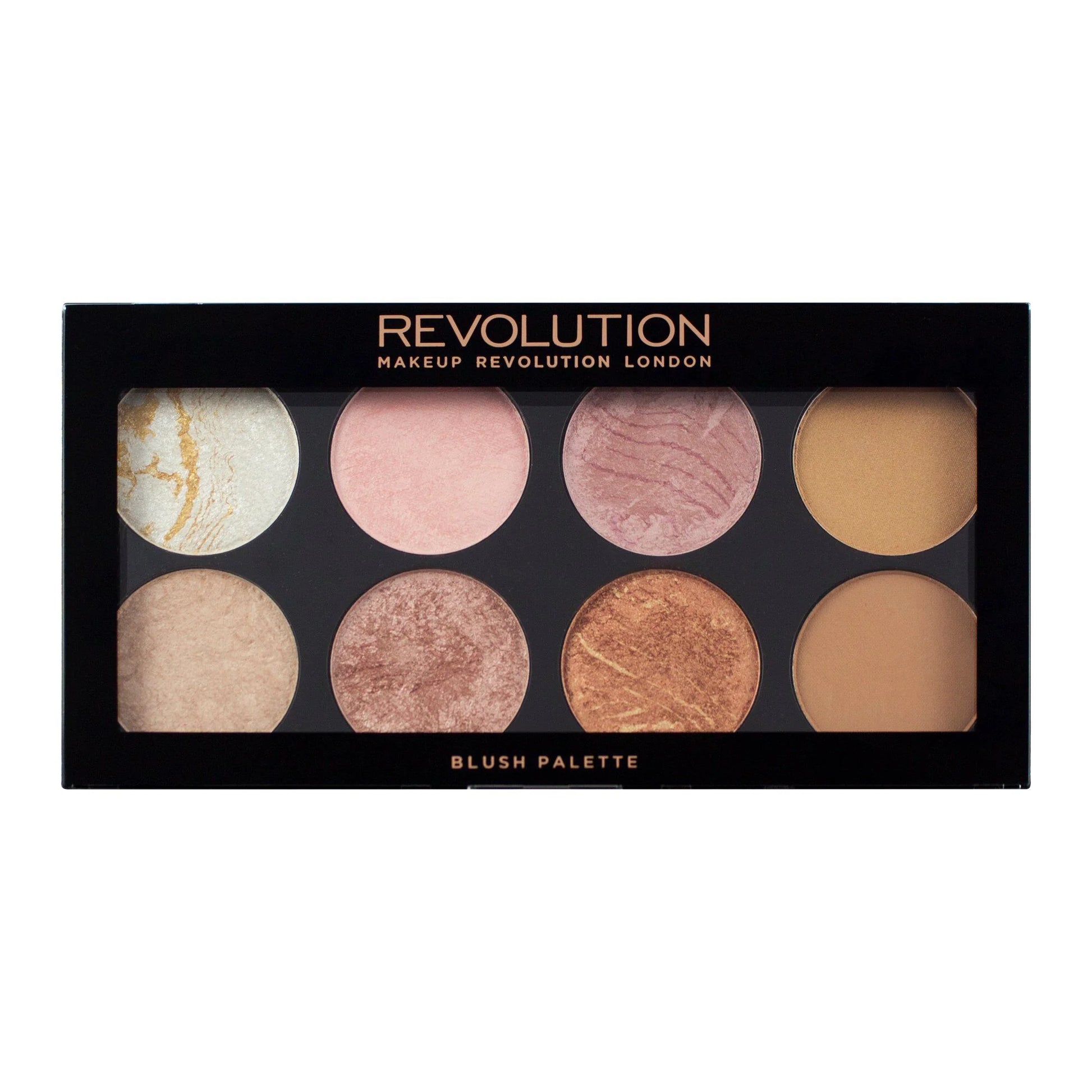 Celvess Cosmetic Revolution Ultra Blush palette in Golden Sugar with multiple blush shades in a sleek compact.