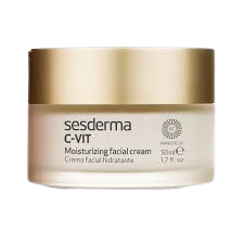 SESDERMA C-vit Crème Hydratante 50ml face moisturizer jar with a white and orange label, suitable for brightening and hydration.