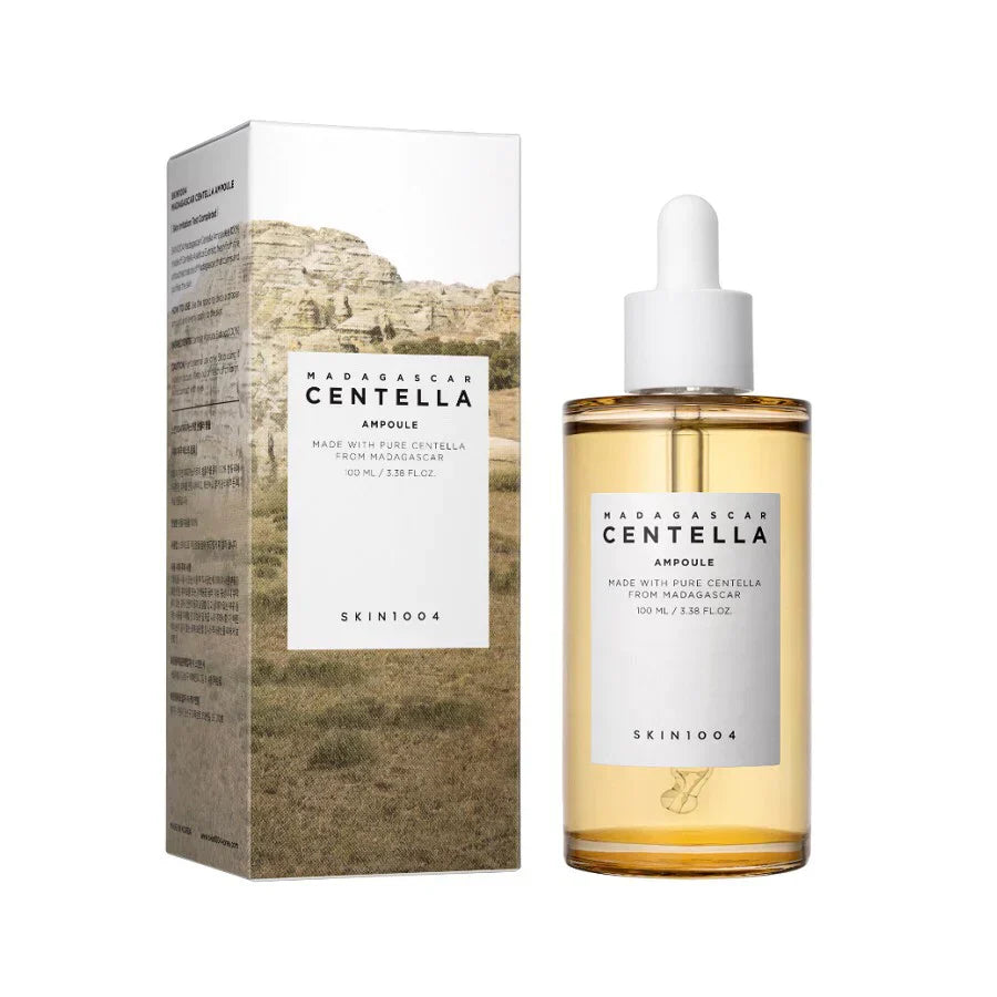 SKIN 1004 Centella Ampoule in a 55ml serum bottle, designed for skincare and skin healing, by Celvess Cosmetic.