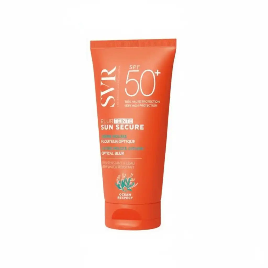 SVR Sun Secure Extrême Gel Ultra-mat SPF50+ facial sunscreen in 50ml tube, provides high protection and a matte finish.