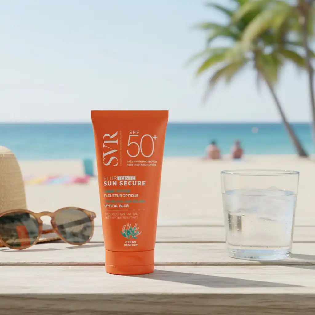 SVR Sun Secure Extrême Gel SPF50+ facial sunscreen in 50ml, ultra-mat, multi-resistant protection by Celvess Cosmetic.