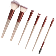 Set de 6 pinceaux de maquillage Celvess Cosmetic, makeup brush ensemble with various brush types for blending and applying cosmetics.